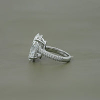 Oval Diamond Hidden Halo Pave Ring