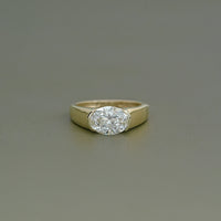 East-West Set Oval Cut Diamond Engagement Ring