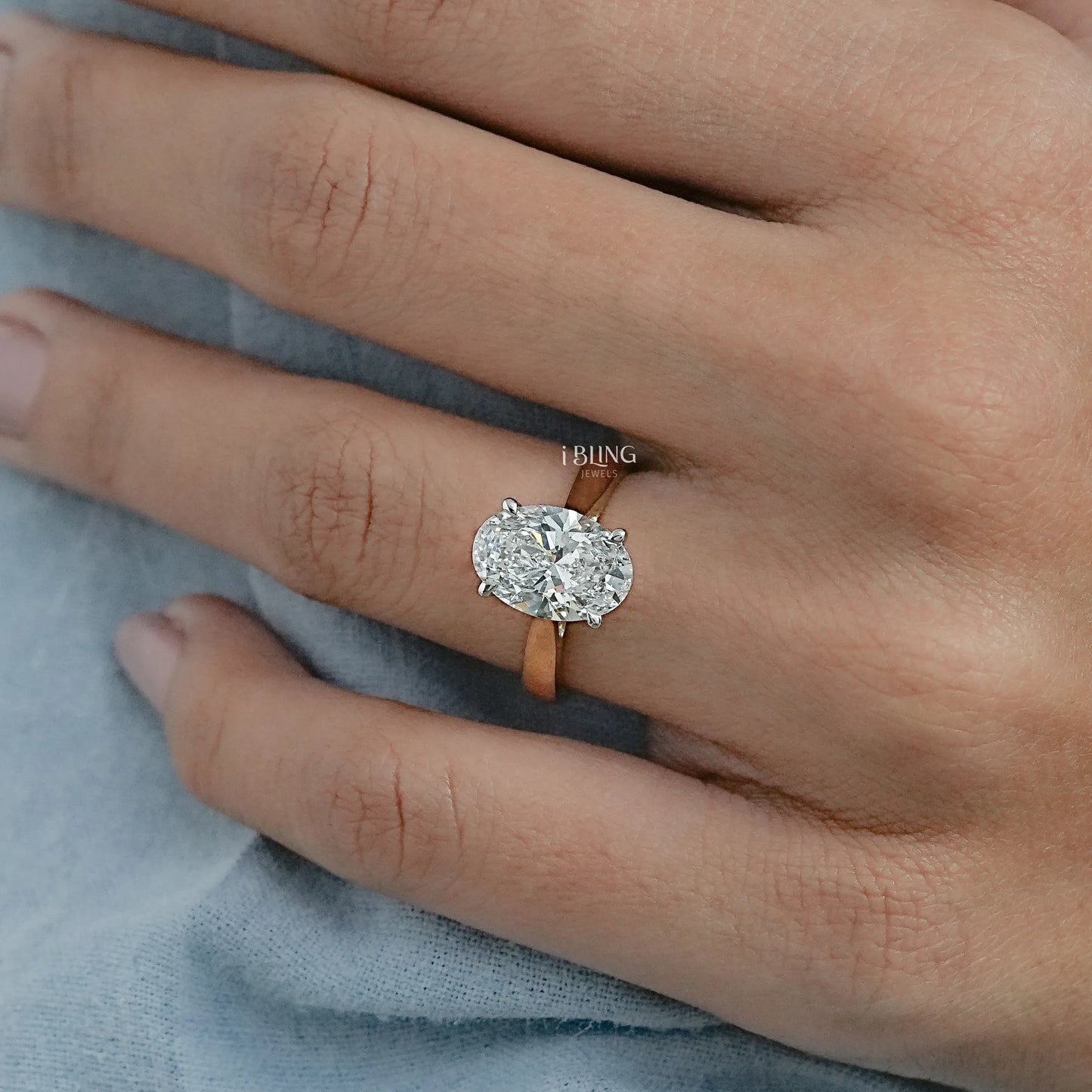Oval Cut Lab Grown Diamond Solitaire Engagement Ring Solitaire Ring