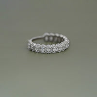 Oval Cut Lab Grown Diamond Halo Half Eternity Wedding Band
