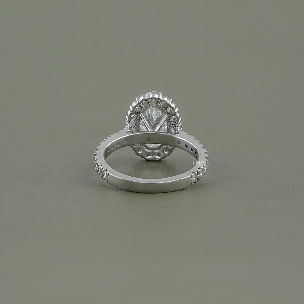 Oval Lab Diamond Halo Engagement Ring