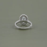 Oval Lab Diamond Halo Engagement Ring