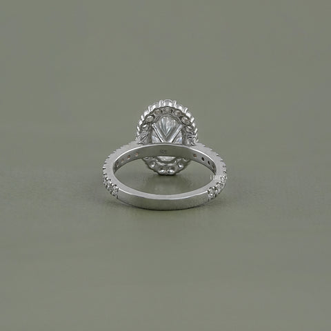 Oval Lab Diamond Halo Engagement Ring