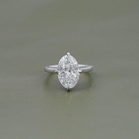 Oval Cut Hidden Halo Solitaire Engagement Ring