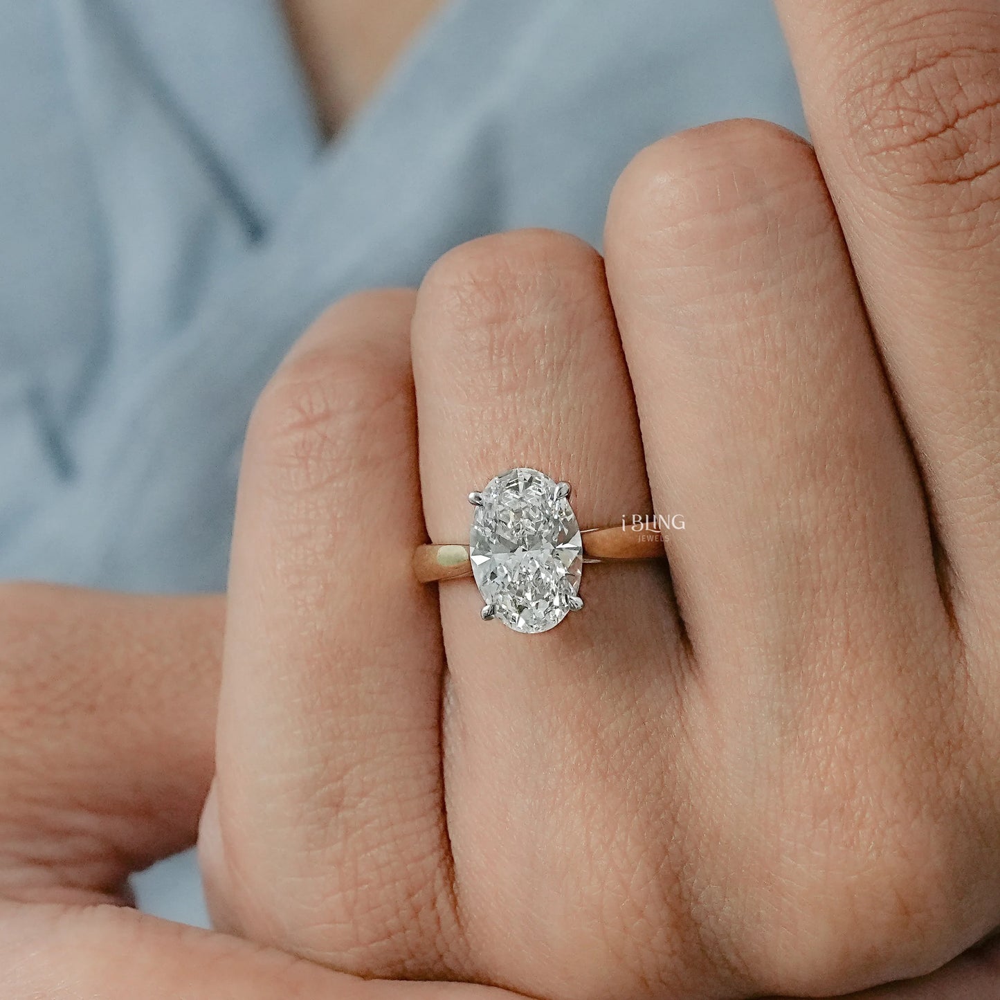 Oval Cut Lab Grown Diamond Solitaire Engagement Ring Solitaire Ring