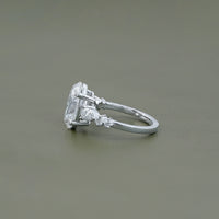Oval Cut Lab Diamond Solitaire Accent Engagement Ring