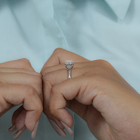 Oval Cut Lab Diamond Solitaire East West Ring