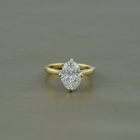 Oval Cut Lab Solitaire Diamond Engagement Ring