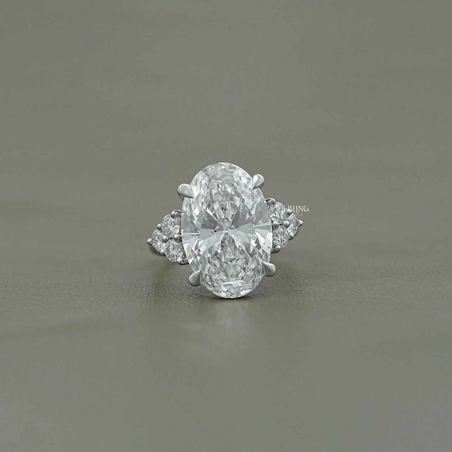 Oval Cut Lab Diamond Engagement Ring Solitaire Ring