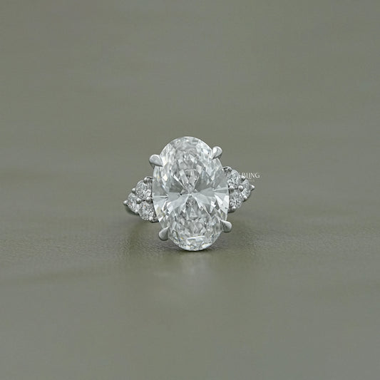 Oval Cut Lab Diamond Engagement Ring Solitaire Ring