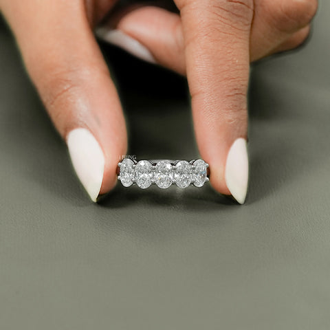 Oval Cut Lab Diamond Five Stone Ring