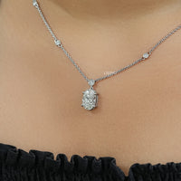 Oval Cut Lab Diamond Station Necklace