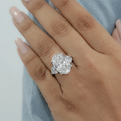 Oval Cut Lab Diamond Engagement Ring