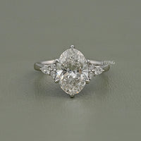 Oval Cut Solitaire Accent Diamond Ring