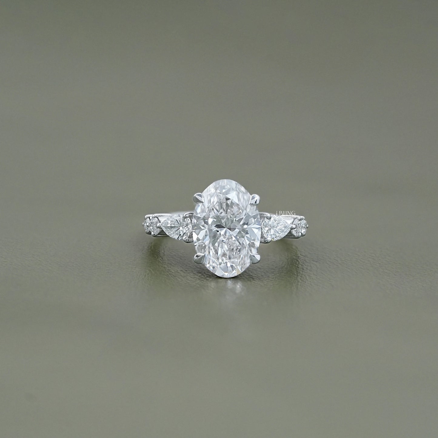 Oval Cut Lab Diamond Solitaire Accent Engagement Ring Solitaire Accent Ring