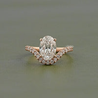 Oval Lab Grown Diamond Solitaire Accent Ring