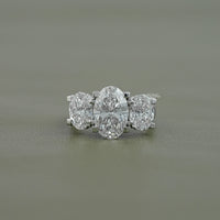 Three Stone Oval Cut Lab Diamond Engagement Ring