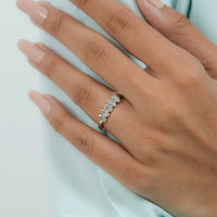 Oval Cut Lab Diamond Five Stone Wedding Band