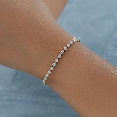 Oval Cut Lab Grown Diamond Tennis Bracelet