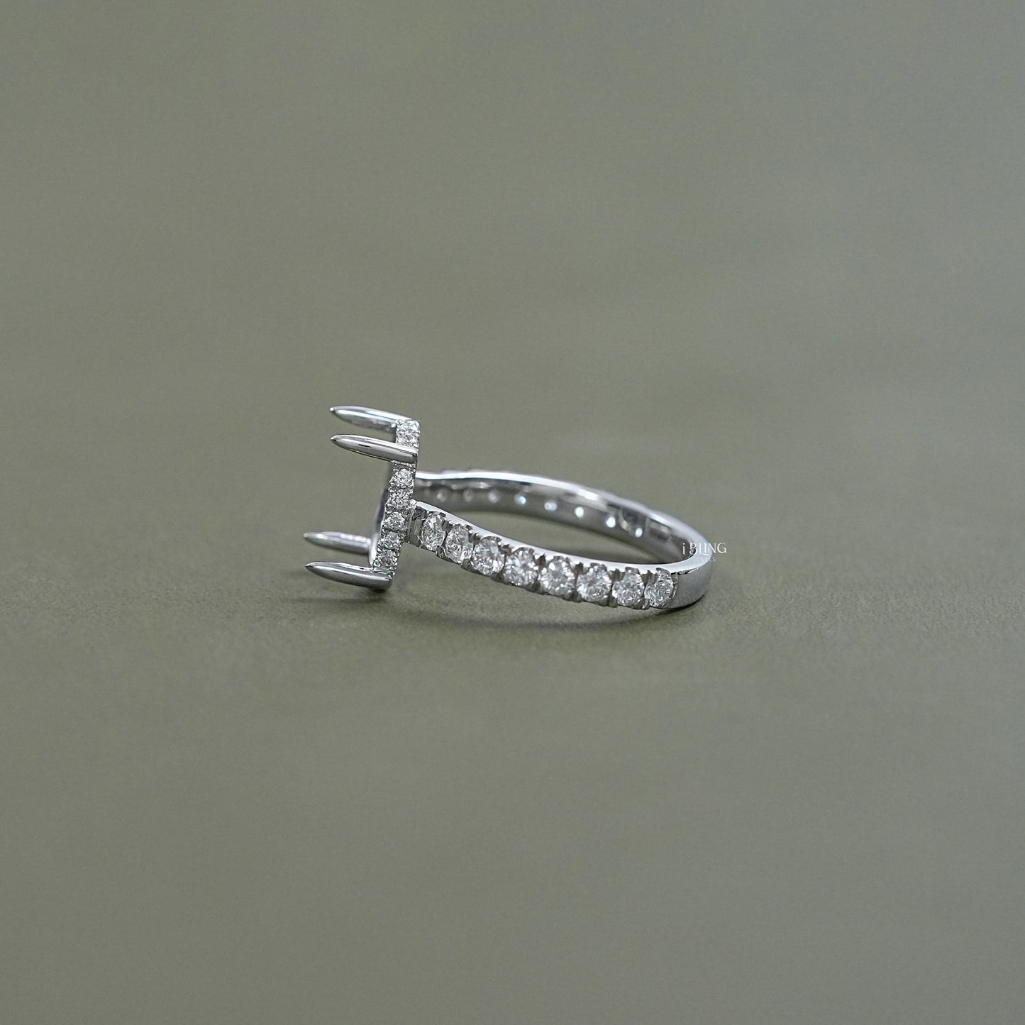 Oval Shape Semi Mount Lab Diamond Engagement Ring