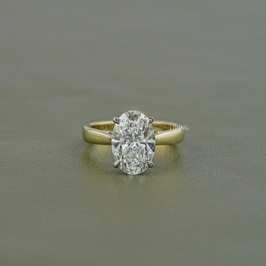 Oval Cut Lab Grown Diamond Solitaire Engagement Ring Solitaire Ring