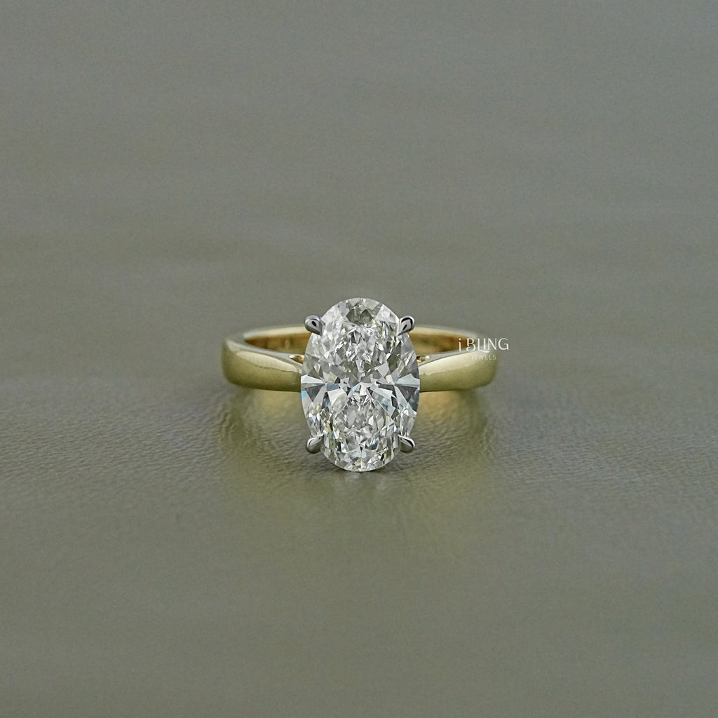 Oval Cut Lab Grown Diamond Solitaire Engagement Ring