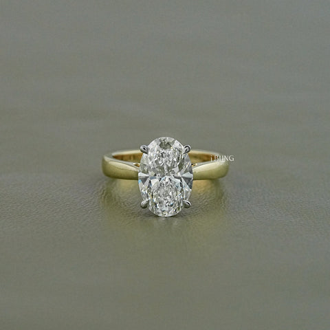 Oval Cut Lab Grown Diamond Solitaire Engagement Ring