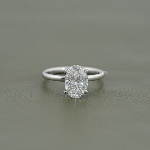 Oval Lab Diamond Solitaire Engagement Ring