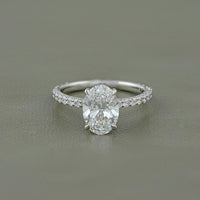 Oval Lab Grown Diamond Solitaire Accent Ring