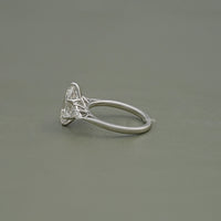 Oval Cut Solitaire Accent Diamond Ring