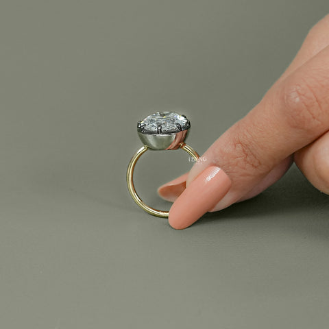 Georgian Style Oval Solitaire Lab Grown Diamond Ring