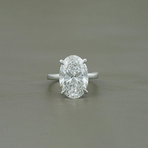 Oval Cut Solitaire Hidden Halo Engagement Ring