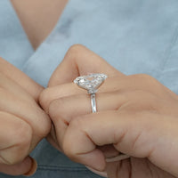 Oval Cut Solitaire Hidden Halo Engagement Ring