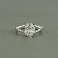 Oval Lab Diamond Split Shank Engagement Ring