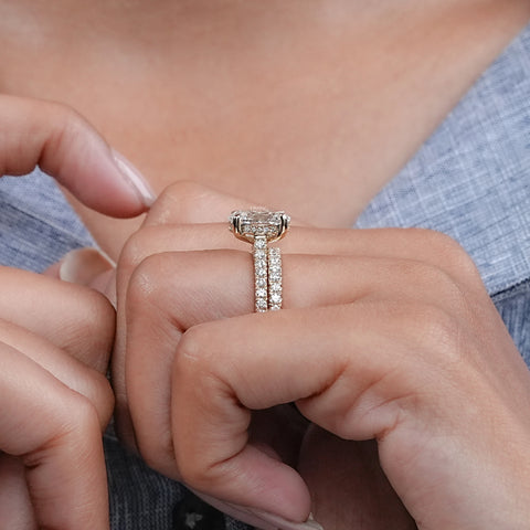 Oval Cut Lab Diamond Bridal Set Ring