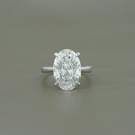 Oval Diamond Bridge Accent Engagement Ring Solitaire Ring