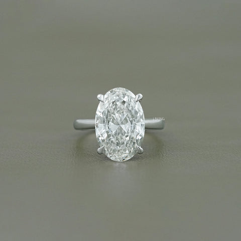 Oval Diamond Bridge Accent Engagement Ring