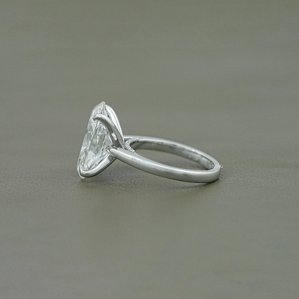 Oval Diamond Bridge Accent Engagement Ring