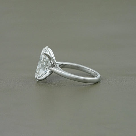 Oval Diamond Bridge Accent Engagement Ring