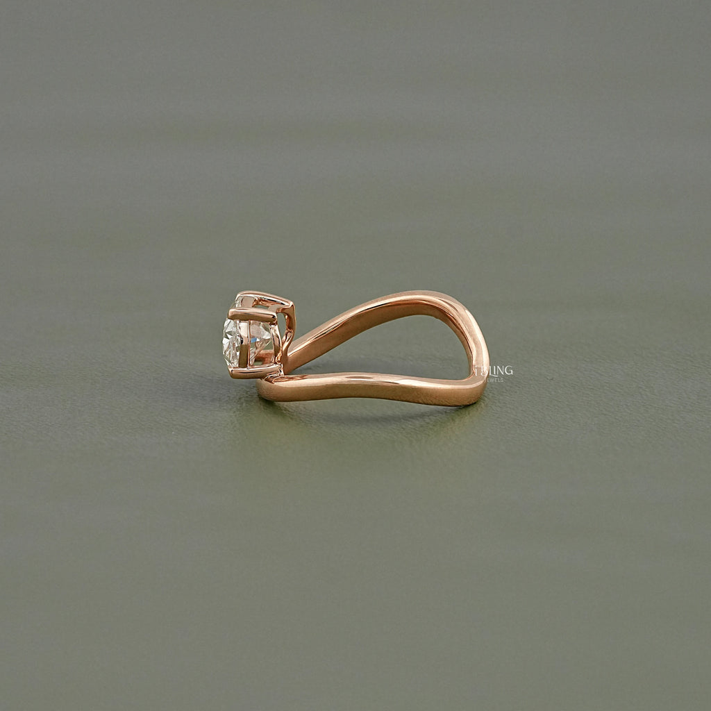 East West Oval Lab Diamond Solitaire Ring