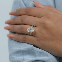 Oval Lab Diamond Solitaire Accent Filigree Ring