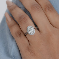 Oval Cut CVD Diamond Halo Ring