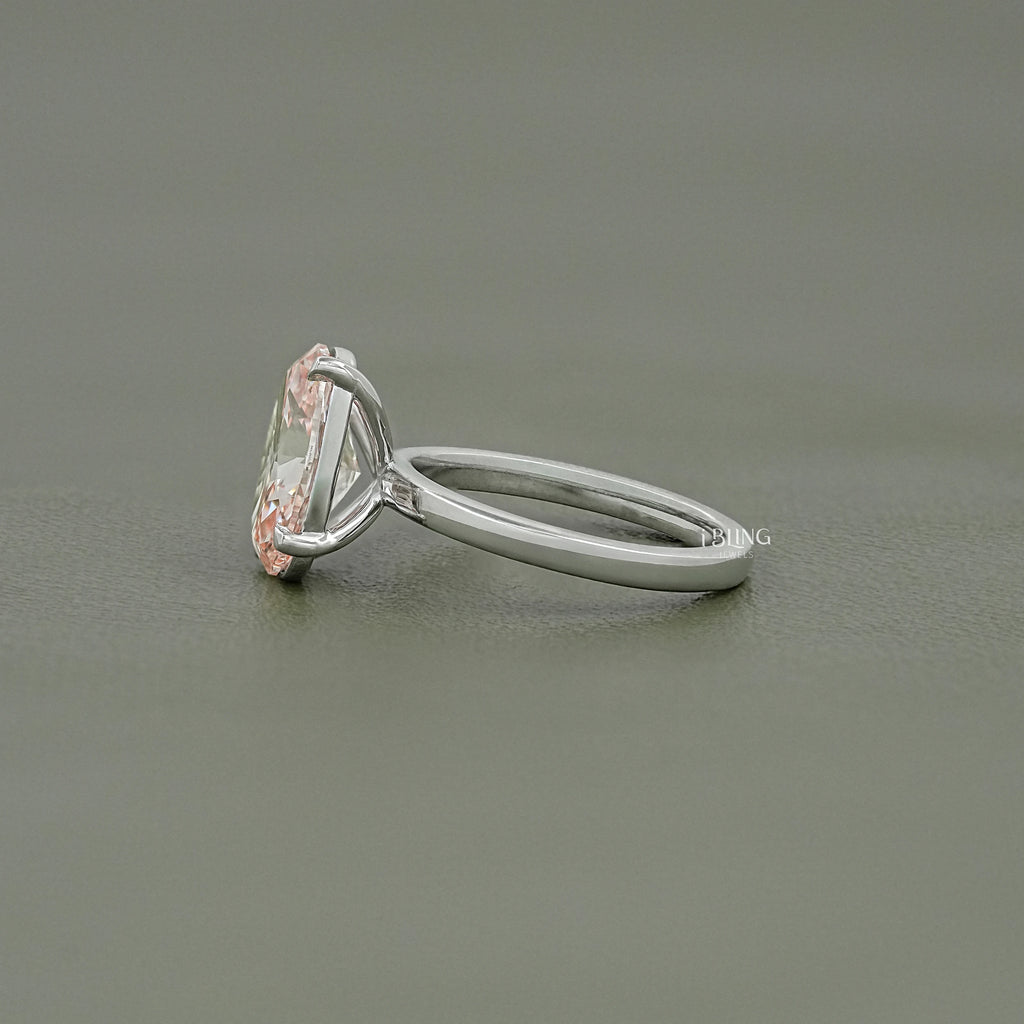 Fancy Vivid Pink Oval Diamond Engagement Ring