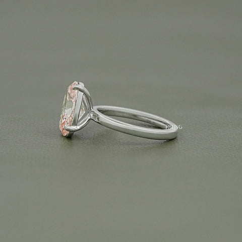 Fancy Vivid Pink Oval Diamond Engagement Ring