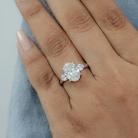Three Stone Oval Diamond Engagement Ring