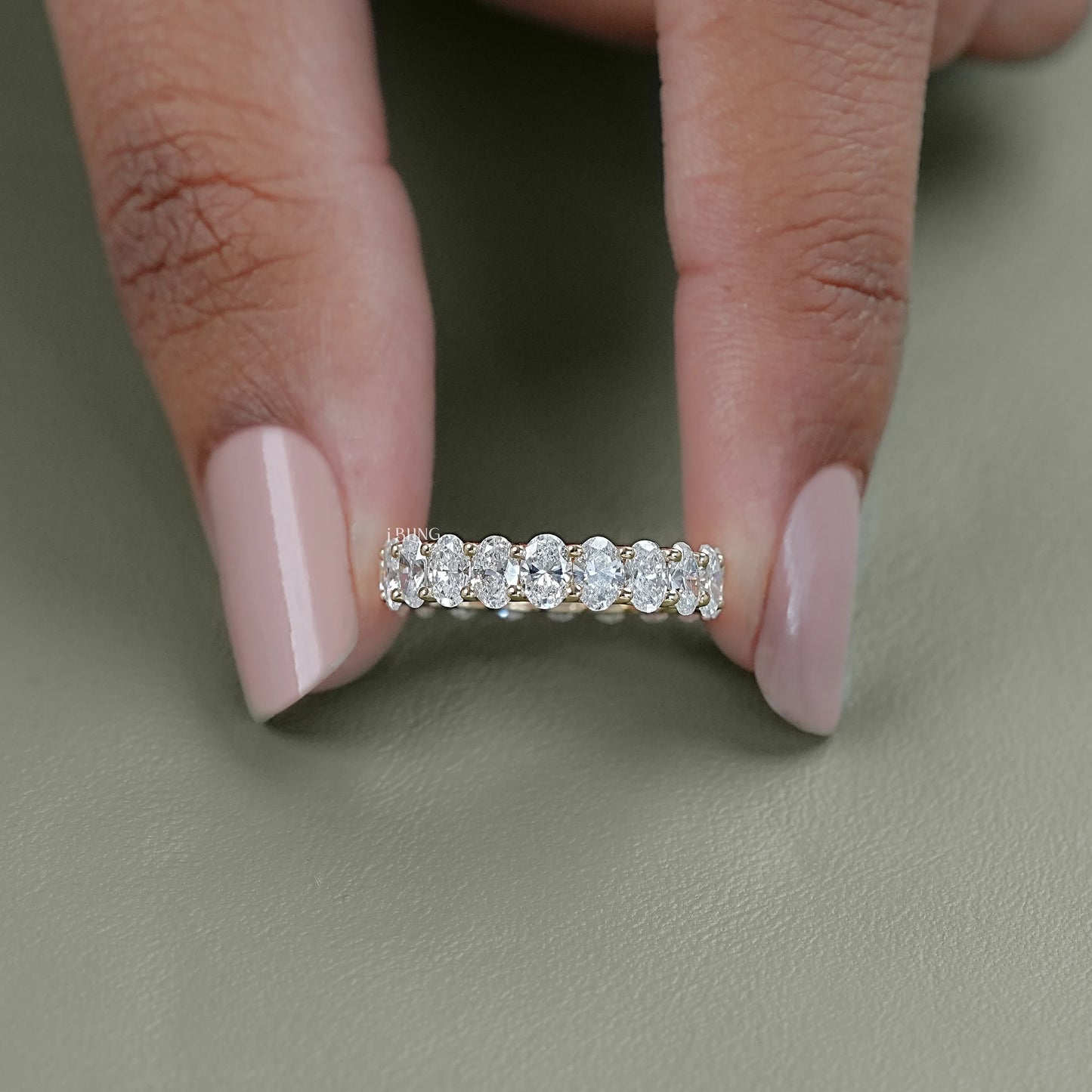 Oval Cut Lab Grown Diamond Eternity Wedding Band