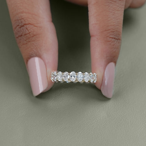 Oval Cut Lab Grown Diamond Eternity Wedding Band