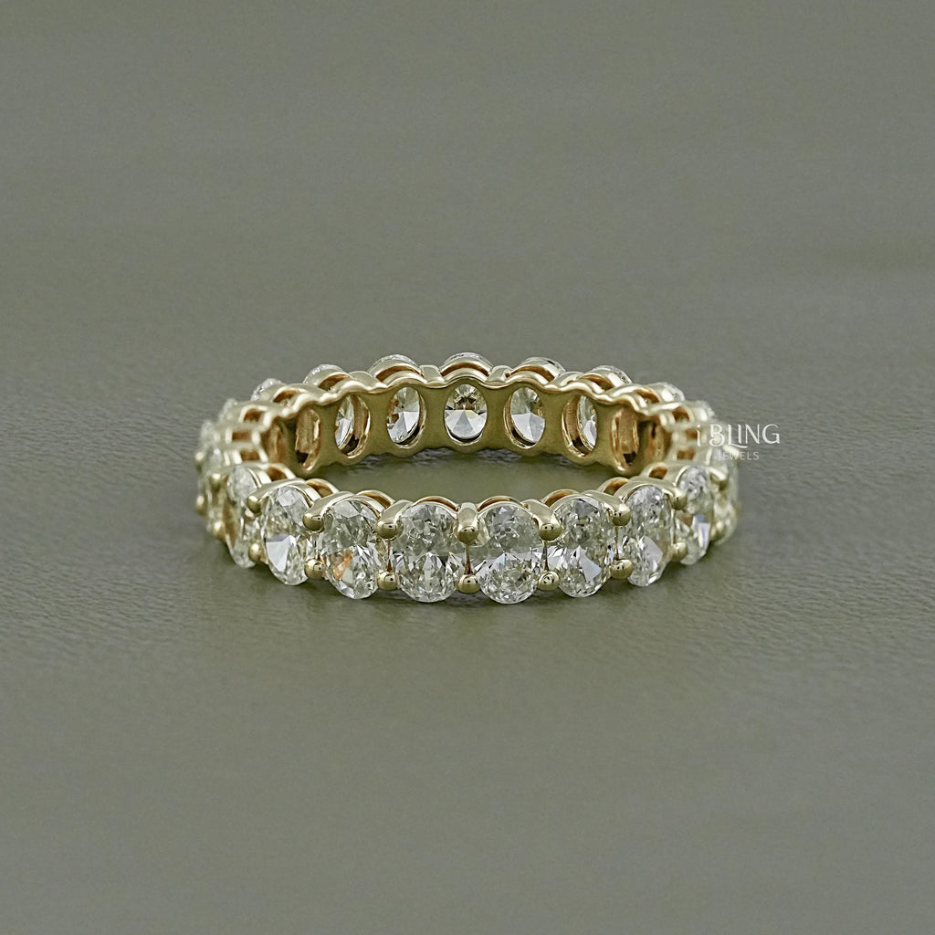 Oval Lab Diamond Full Eternity Wedding Band