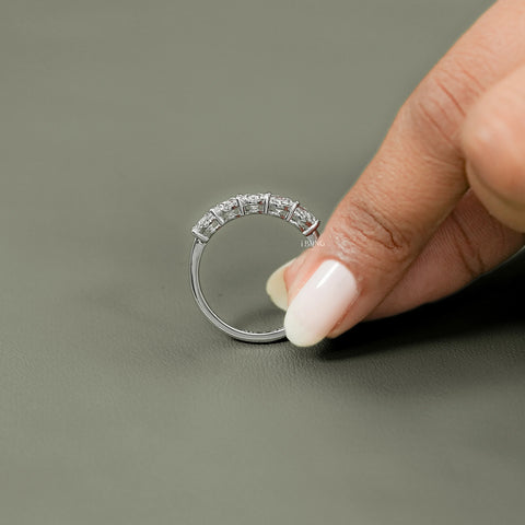 Oval Cut Lab Diamond Five Stone Ring