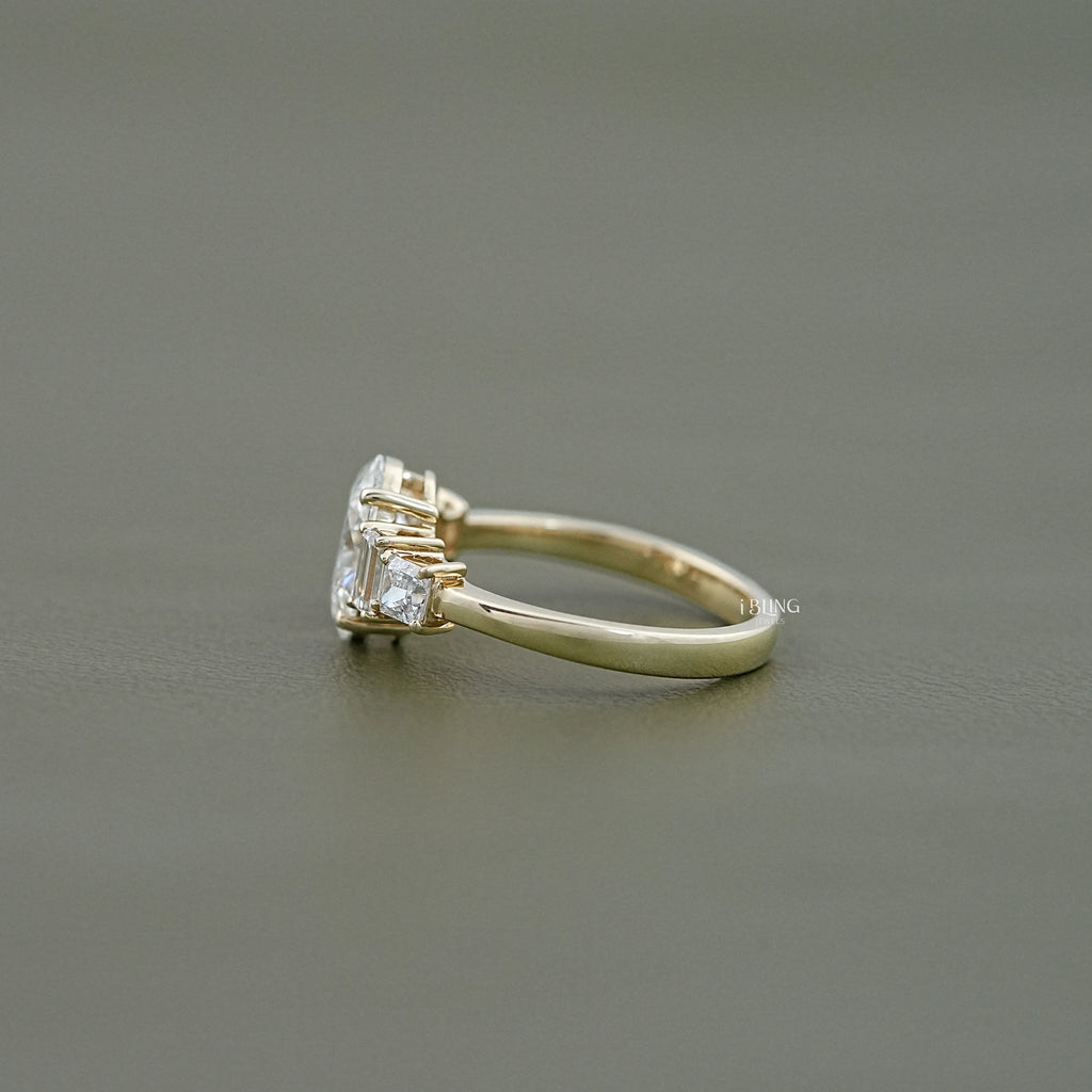 Oval Lab Diamond Staking Five Stone Ring